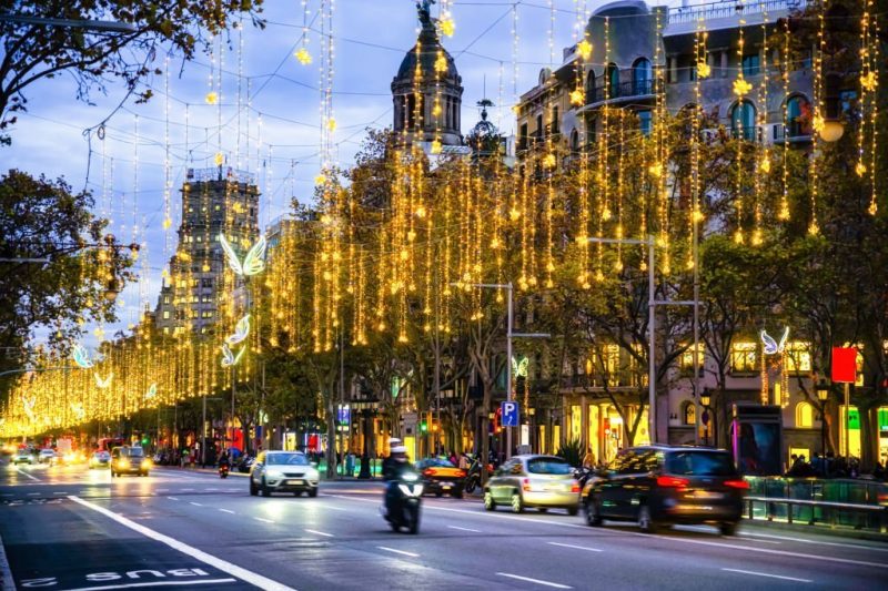 Barcelona christmas lights