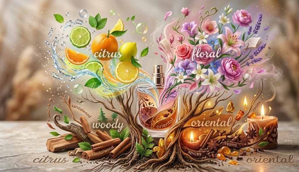 most common perfume note families